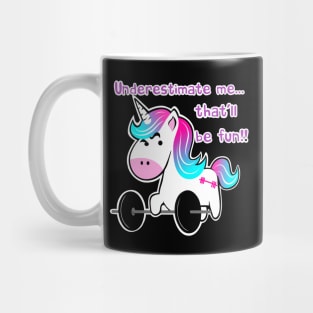 Barbell unicorn, gym girl, fitness girl Mug